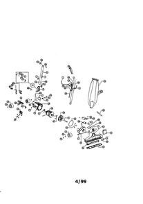 Assembly Schematic Diagram and Parts List for 1040  Dirt Devil Upright Vacuum